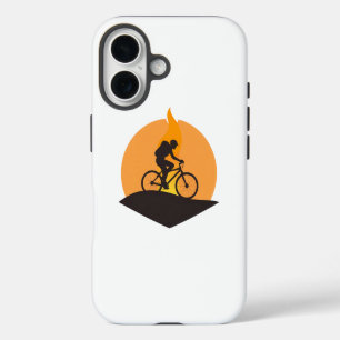 Adventure Cyclist: Sunrise Journey Silhouette iPhone 16 Case