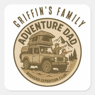 Adventure Dad – WEEKEND EXPEDITION CLUB Square Sticker