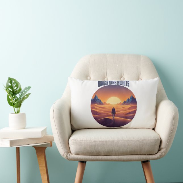 Adventure Desert Tee — Chasing Dunes & Desert Sky Lumbar Cushion (Chair)