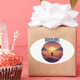 Adventure Desert Tee — Chasing Dunes & Desert Sky Oval Sticker