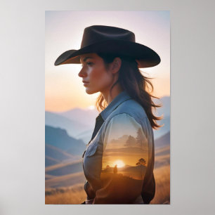 Adventure Double Exposure Oudoors Nature Escape Poster