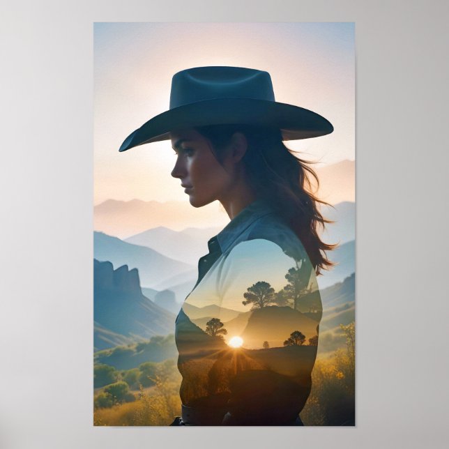 Adventure Double Exposure Oudoors Nature Escape Poster (Front)