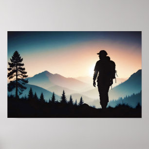 Adventure Double Exposure outdoors Nature Escape Poster