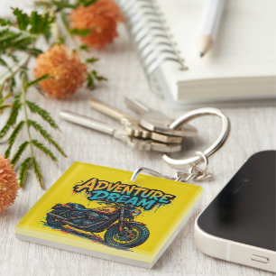 Adventure Dream Ride / Vintage Chopper Motorcycle Key Ring