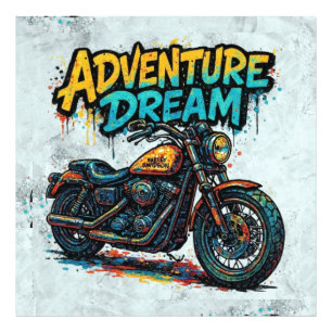 Adventure Dream Ride / Vintage Chopper Motorcycle Photo Print