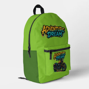 Adventure Dream Ride – Vintage Chopper Motorcycle Printed Backpack