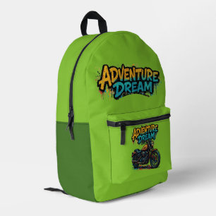 Adventure Dream Ride – Vintage Chopper Motorcycle Printed Backpack