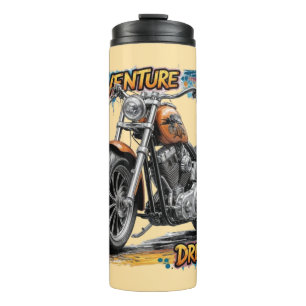 Adventure Dream Ride – Vintage Chopper Motorcycle Thermal Tumbler