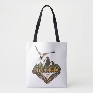Adventure Eagle Hiking Mountains Tote Bag