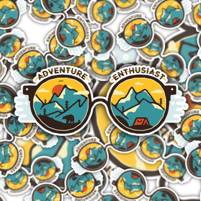 Adventure Enthusiast Sunglasses | Die-Cut Sticker (Creator Uploaded)