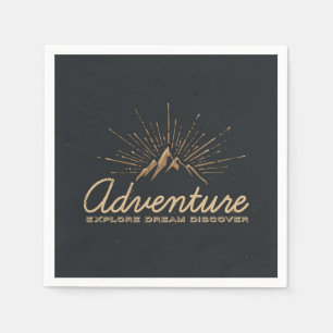 Adventure Explore Dream Discover Typography Napkin