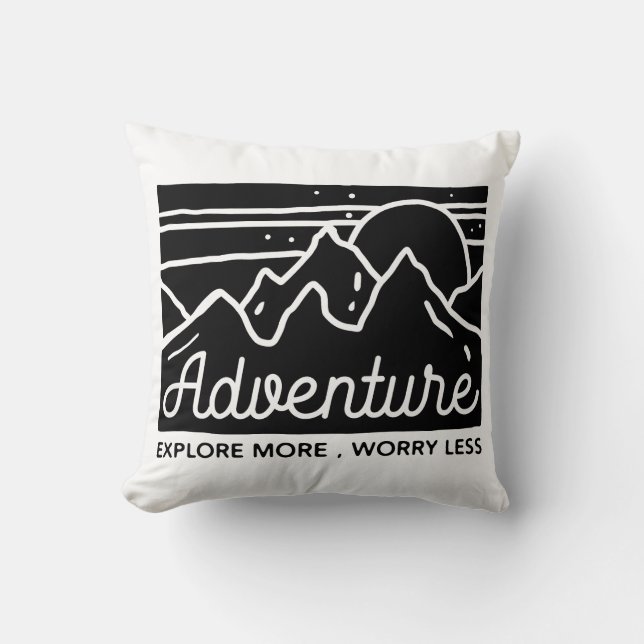 Adventure Explore More Worry Less Cushion (Front)