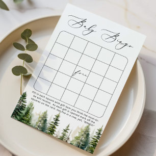 Adventure forest baby shower bingo game