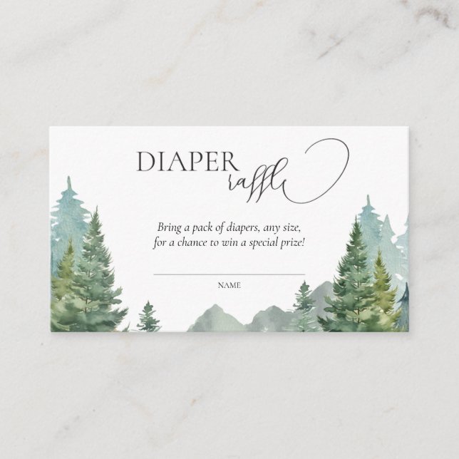 Adventure Forest Diaper Raffle Card (Front)