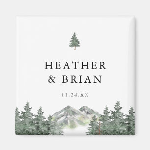 Adventure Forest Mountain Wedding Favour  Magnet