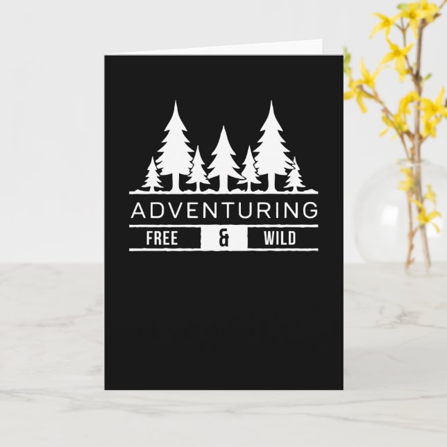 Adventure Forest Pines Free and Wild Nature Design Card (Yellow Flower)