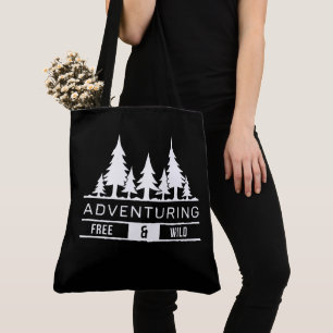 Adventure Forest Pines Free and Wild Nature Design Tote Bag