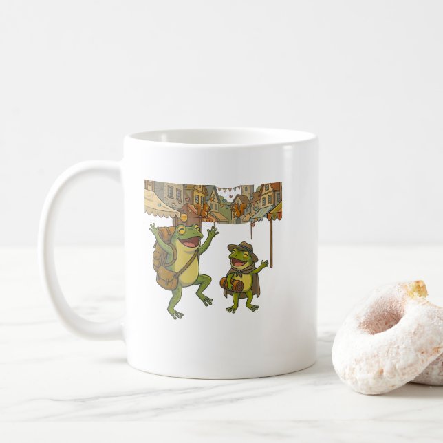 adventure frogs short story coffee mug (With Donut)