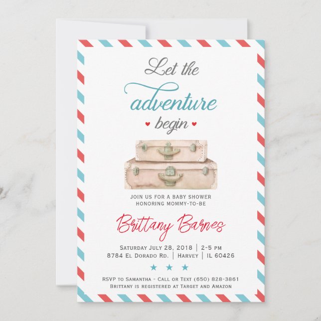 Adventure Gender Neutral Baby Shower Invitation (Front)