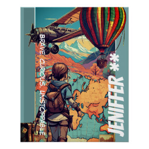 Adventure Girl, Personalized Travel Theme Poster
