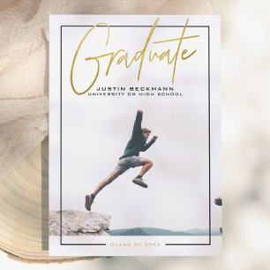 Adventure Gold Photo Graduation Announcement