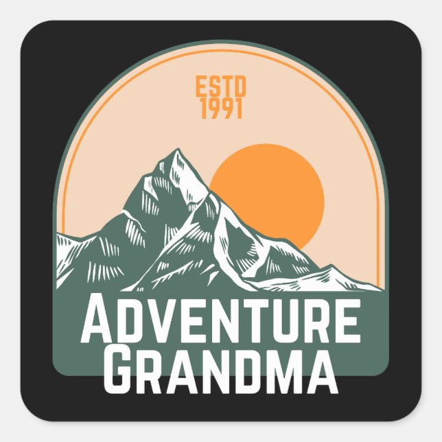 Adventure Grandma Square Sticker (Front)
