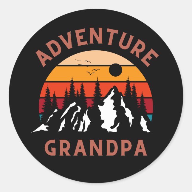 Adventure Grandpa Classic Round Sticker (Front)