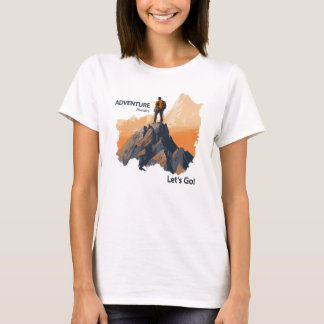 Adventure Hiking, Adventure Awaits, Let’s Go! T-Shirt