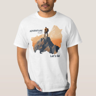 Adventure Hiking, Adventure Awaits, Let’s Go! T-Shirt