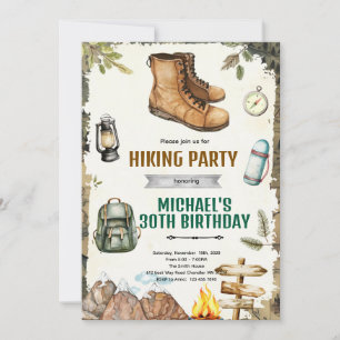 Adventure hiking camping party Invitation