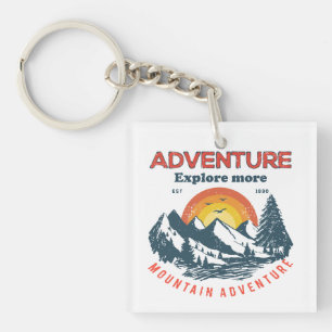 Adventure Horizon: Retro Mountain Expedition Key Ring