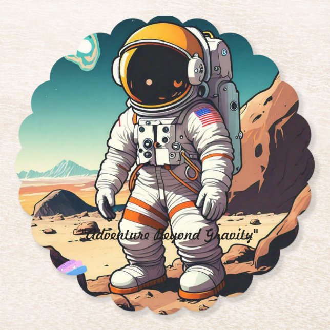 "Adventure in the Stars" Paper Coaster (Front)