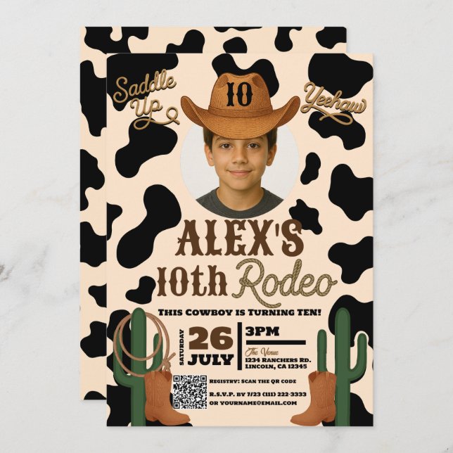 Adventure in the Wild West Rodeo Birthday Party Invitation (Front/Back)