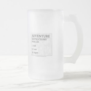 Adventure Instructions Frosted Glass Beer Mug