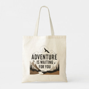 Adventure is awating hiking lover gift for camper  tote bag