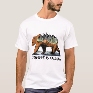 Adventure Is Calling Camping Bear T-Shirt