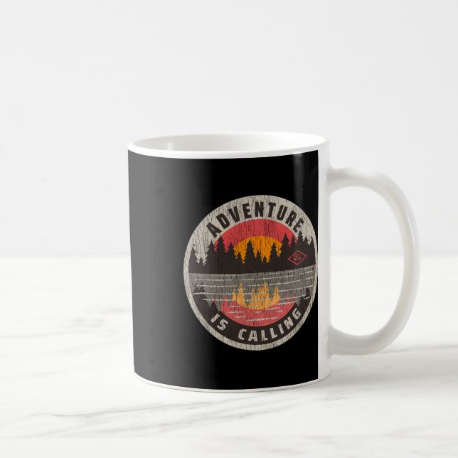 Adventure Is Calling Get Wild - Camping Hiking Out Coffee Mug (Right)
