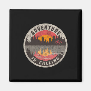 Adventure Is Calling Get Wild - Camping Hiking Out Magnet