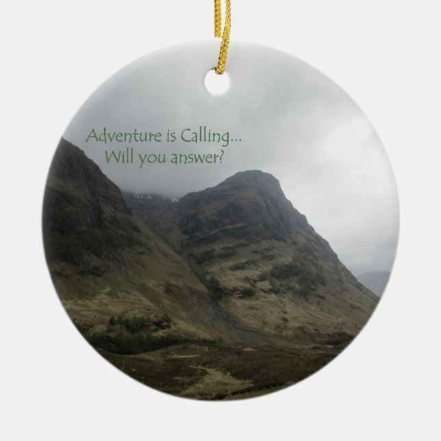 Adventure is Calling- Glencoe Ceramic Ornament (Front)
