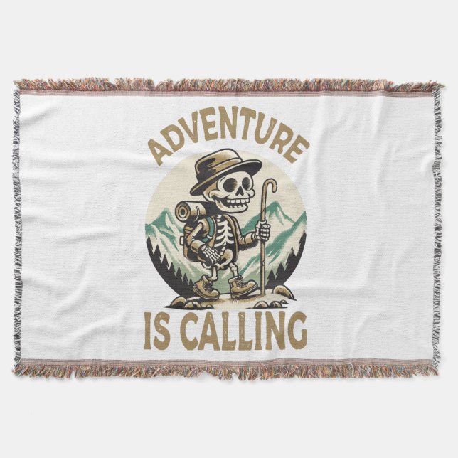 Adventure is calling throw blanket (Front)