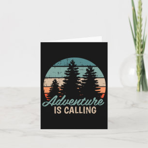 Adventure Is Calling Travel Mountain Hiking Hiker Card