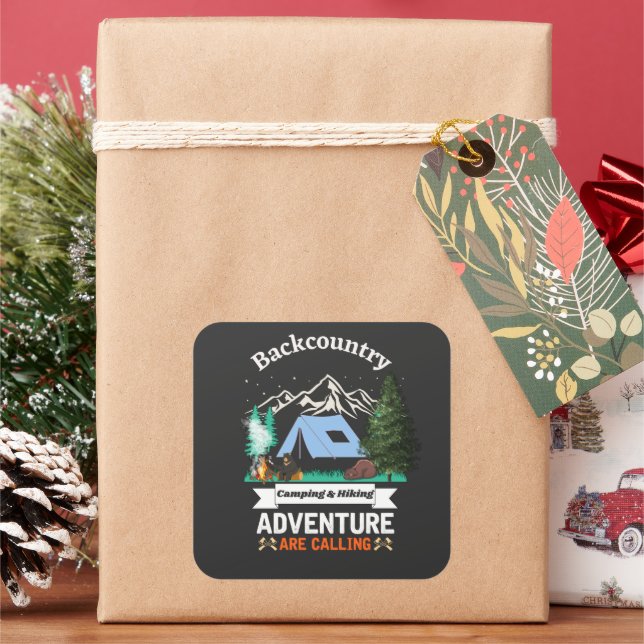 Adventure is Calling Us Square Sticker (Holiday)