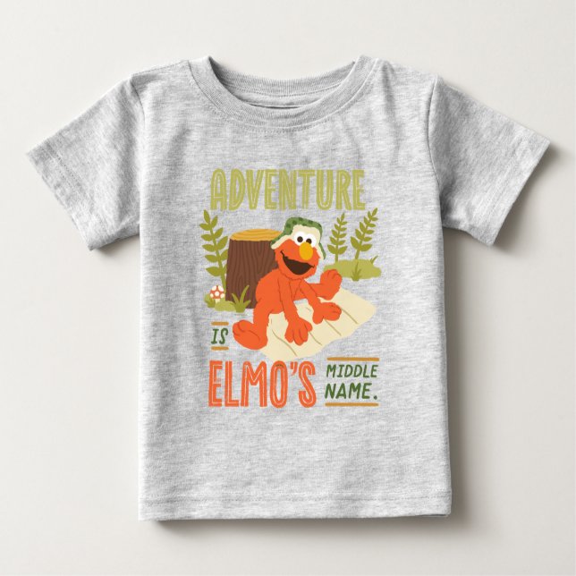 Adventure is Elmo's Middle Name Baby T-Shirt (Front)