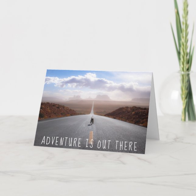 "Adventure Is Out There" Funny Pug Travel Card (Front)