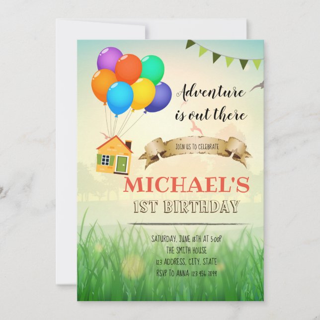 Adventure is out there party invitation (Front)