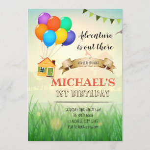 Adventure is out there party invitation