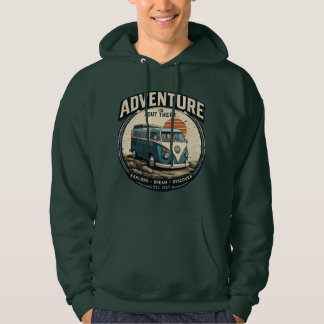 Adventure Is Out There – Retro Camper Van Graphic  Hoodie