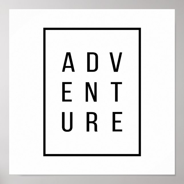 Adventure Lettering - Modern Minimalist Quote Poster (Front)