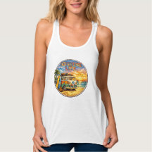 Adventure Life Retro Hippie Beach Sunset Graphic