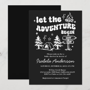 Adventure Little Camper Doodle boy baby shower Invitation